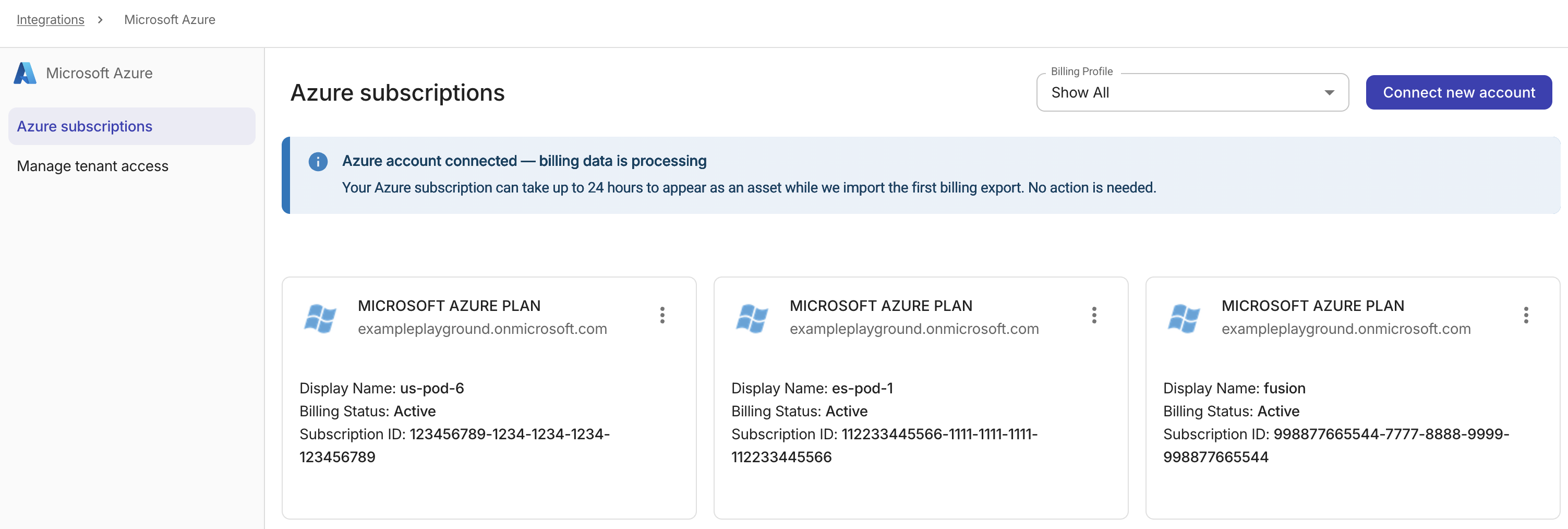 Azure Assets page.