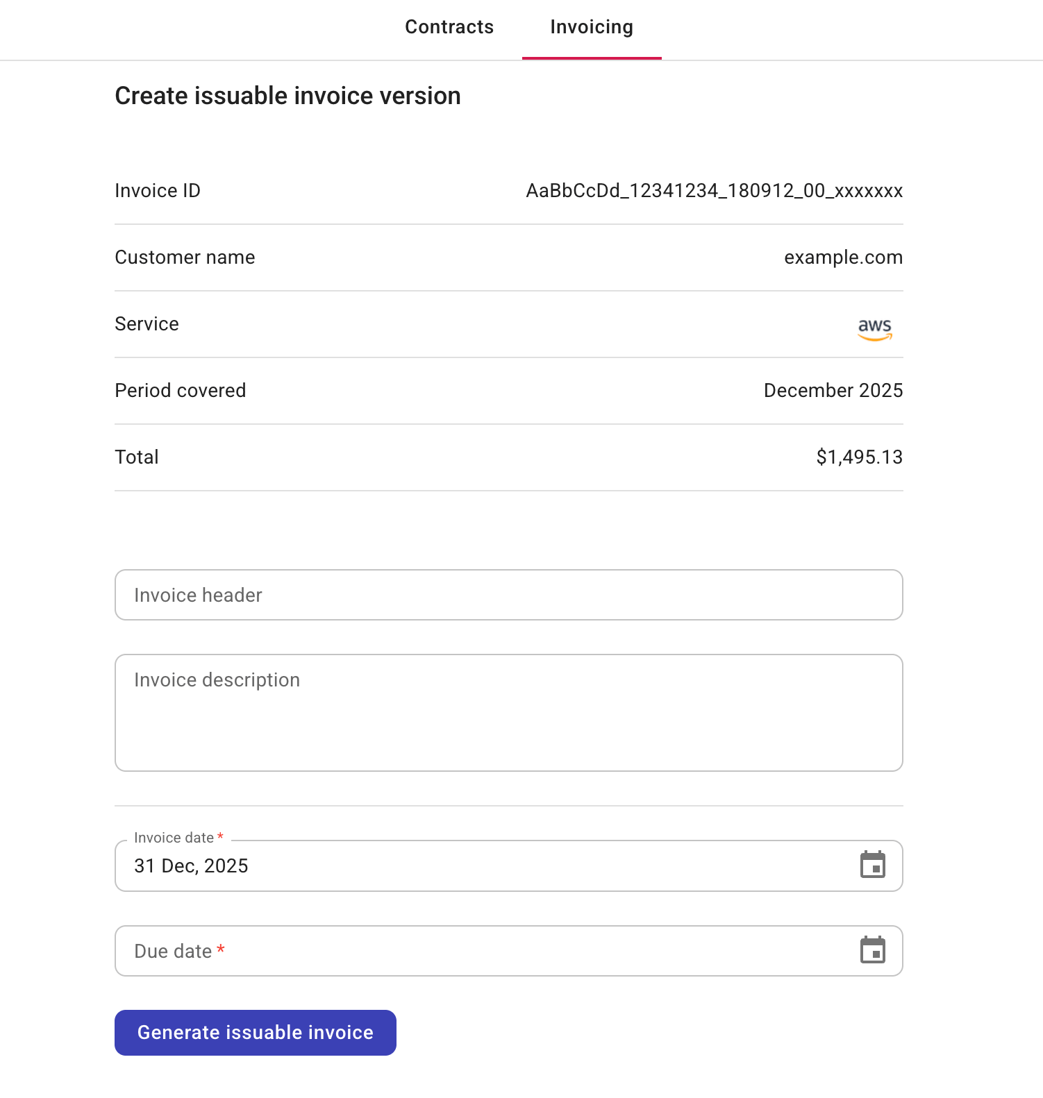 Generate issuable version