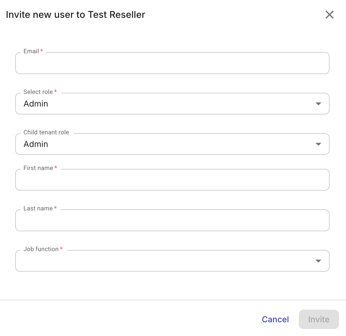 Invite new user.