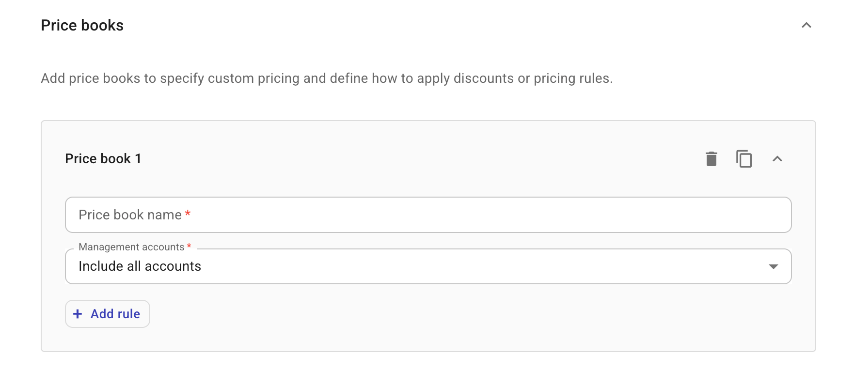 Contracts - Configure price book