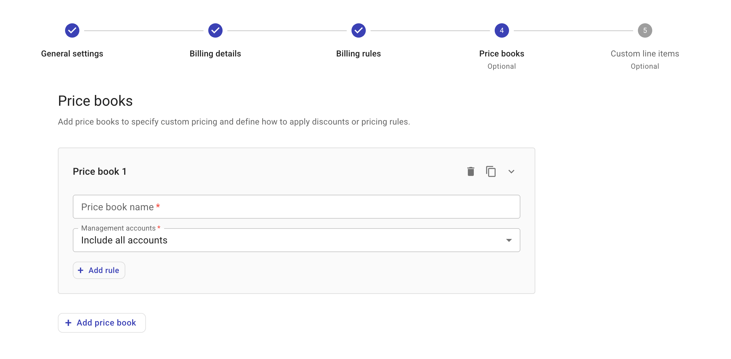 Contracts - Configure price book