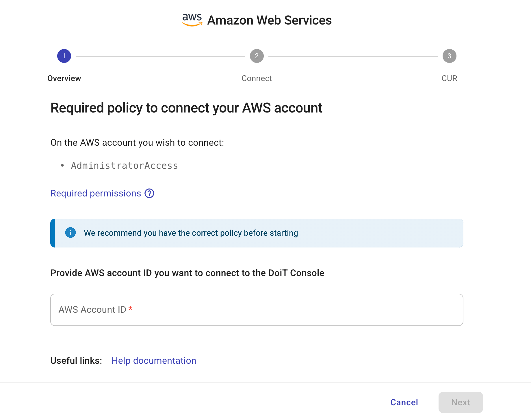 End customer onboarding - connect account