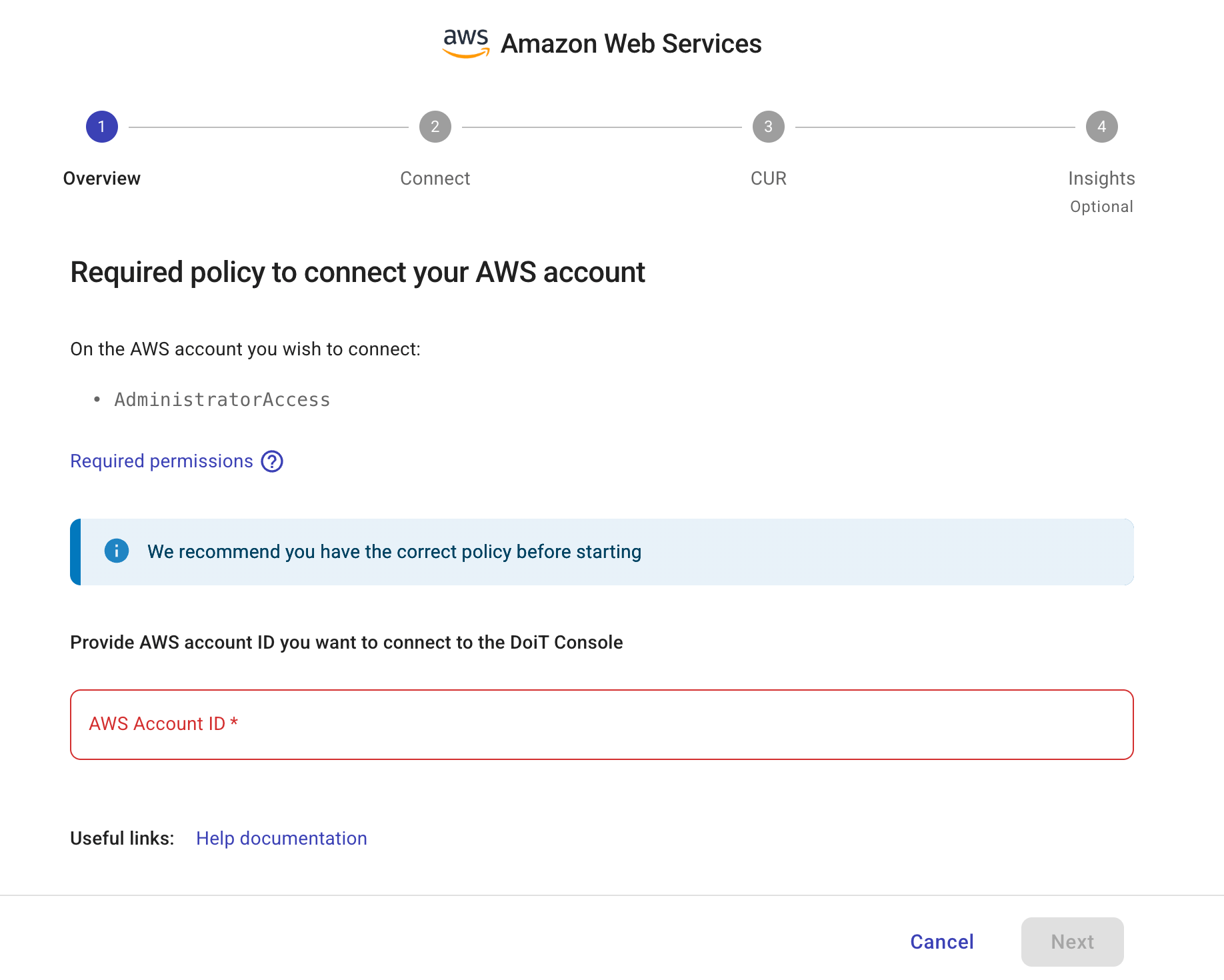 End customer onboarding - connect account