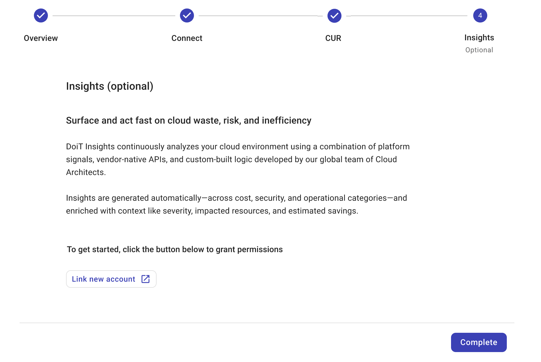 End customer onboarding - enable insights