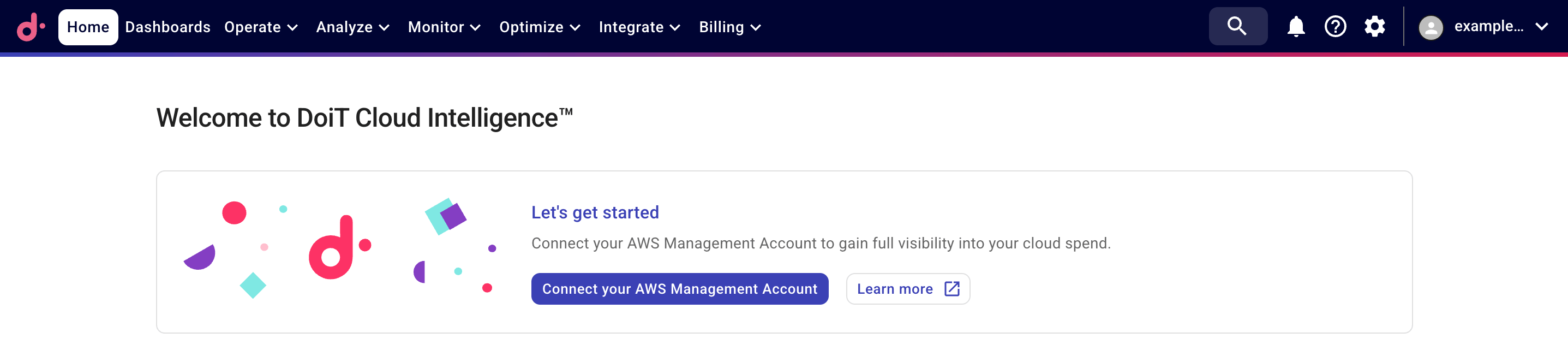 End customer onboarding - connect account from Home page
