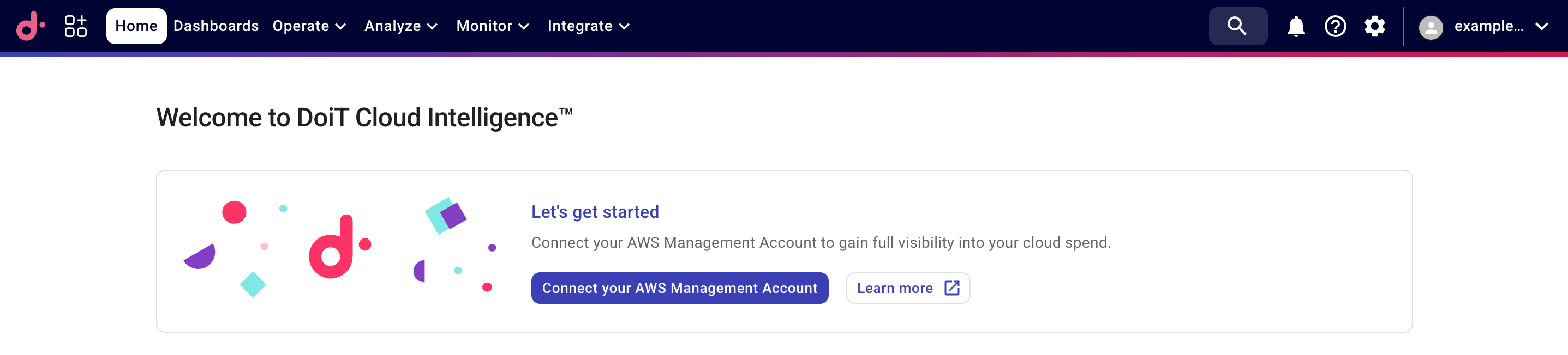End customer onboarding - connect account from Home page