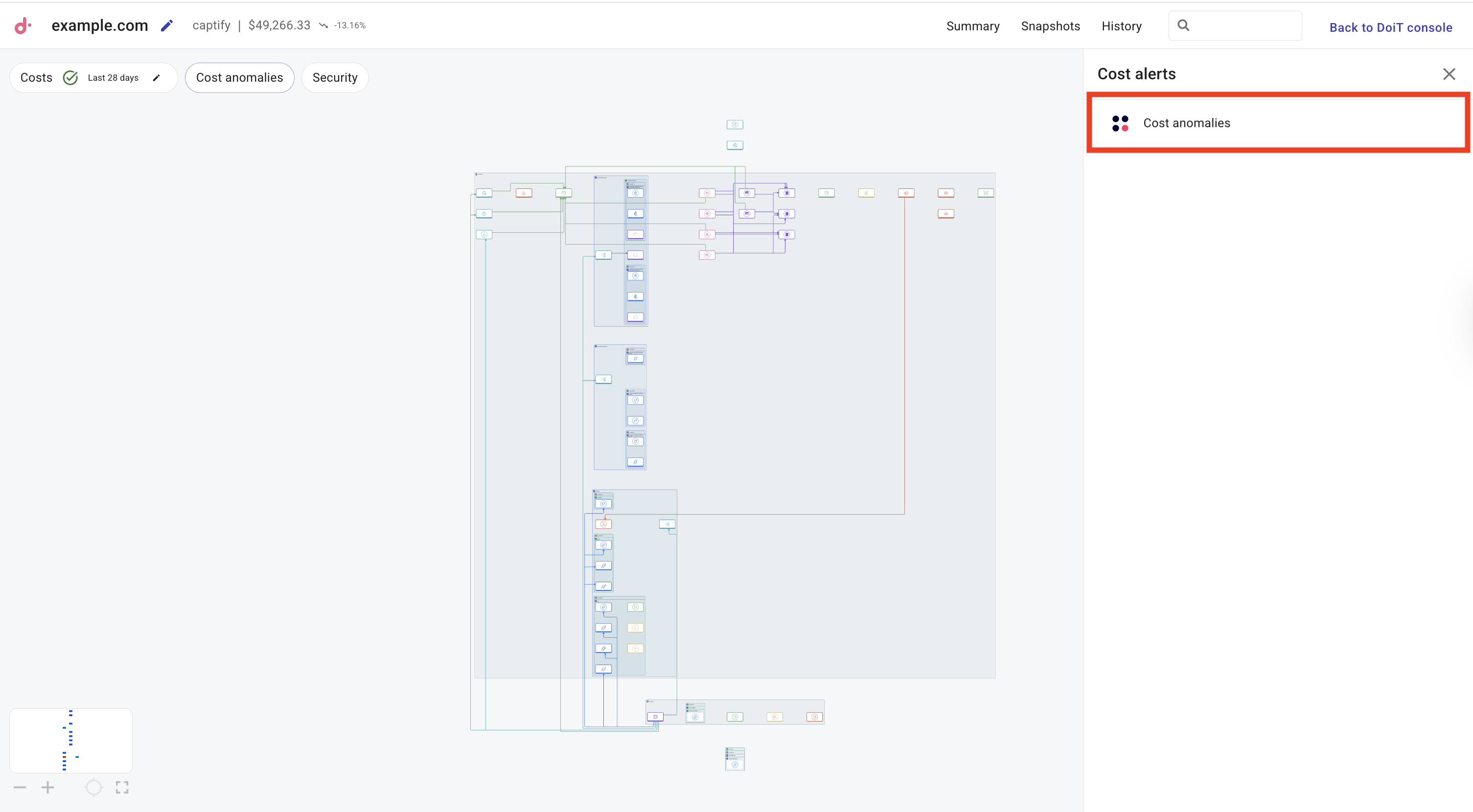 View cost anomalies tab