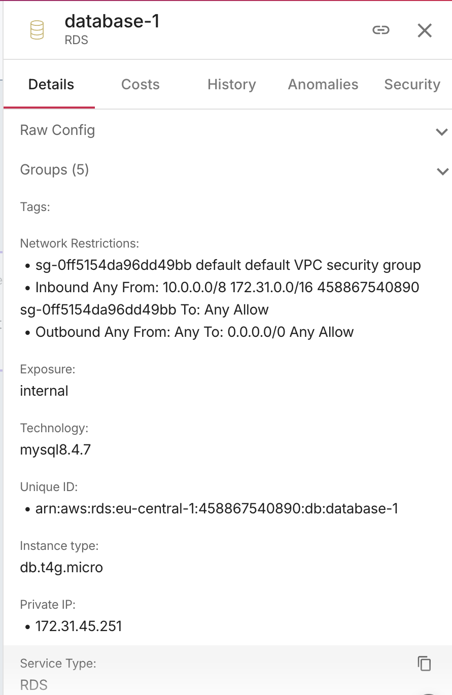 View node properties