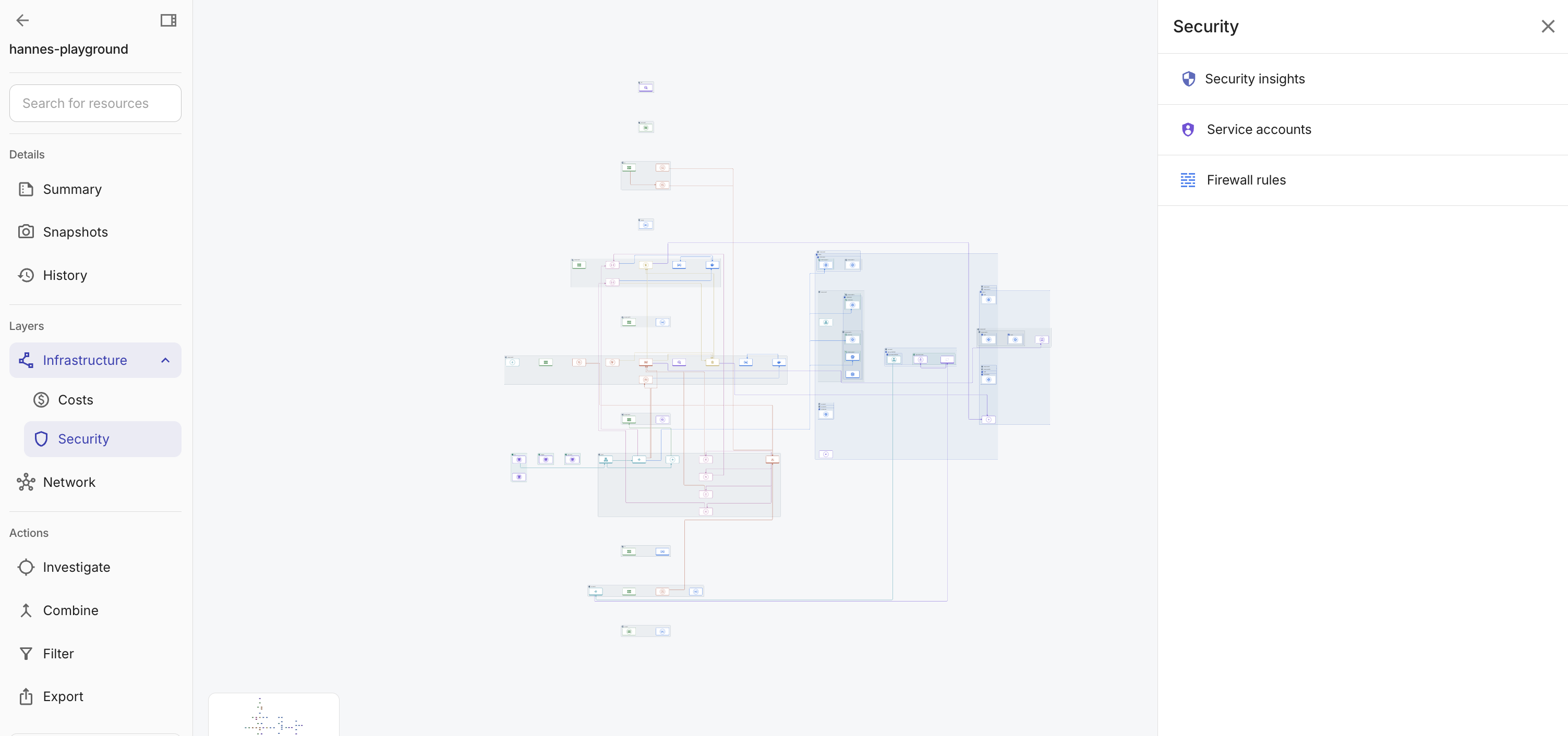 View security on a Cloud diagram
