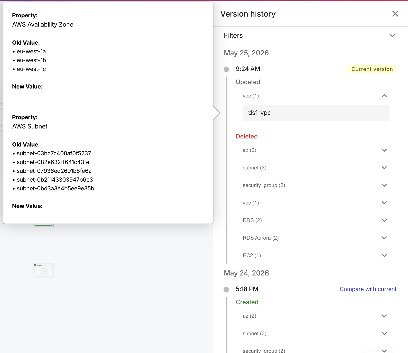 Expand a version history entry