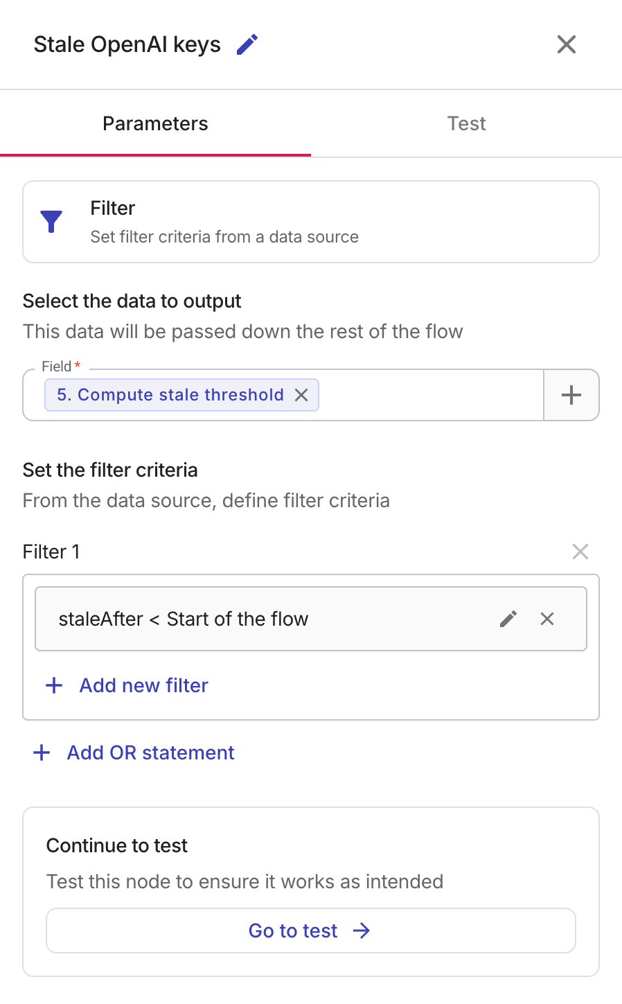 Filter for stale OpenAI keys