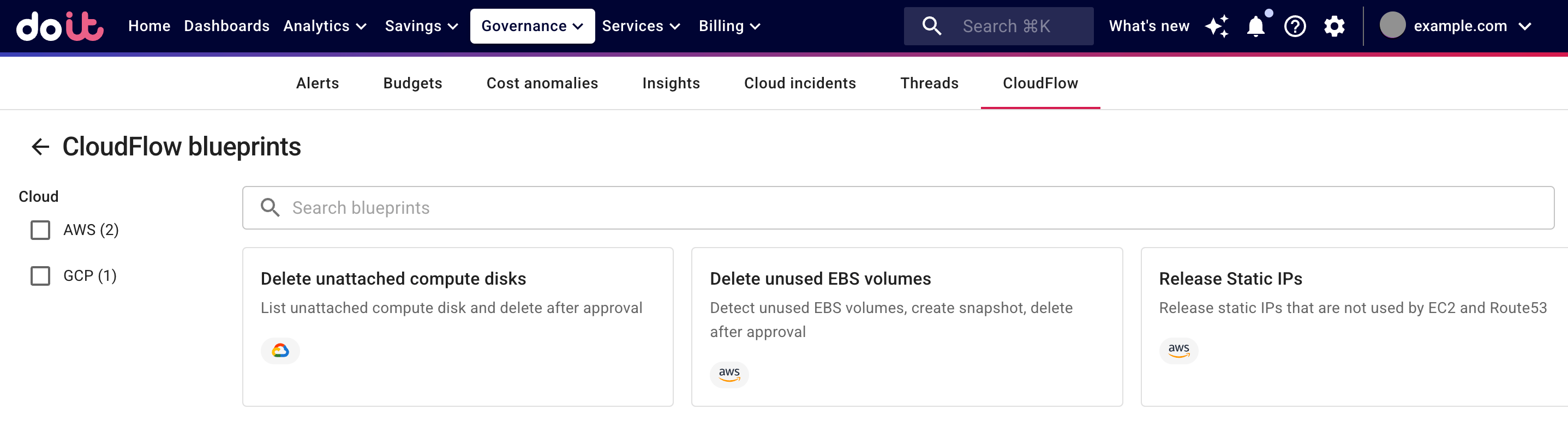 CloudFlow blueprints