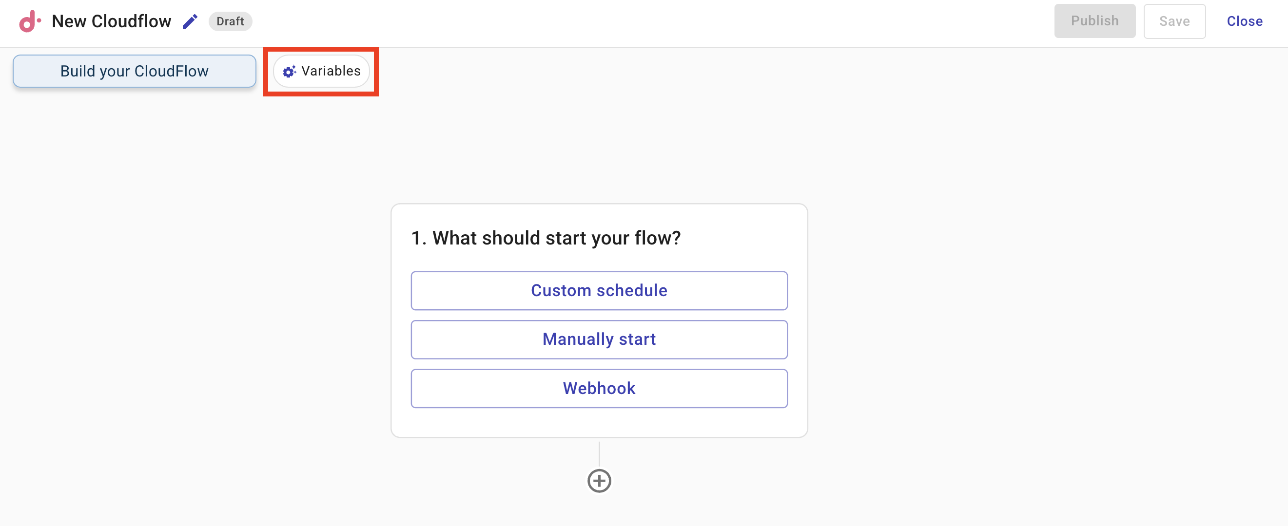 Create a variable from a CloudFlow