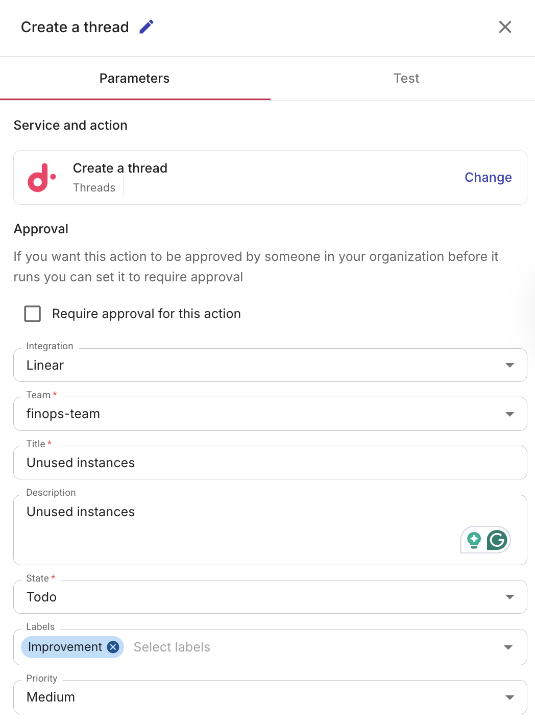 Create a Linear thread