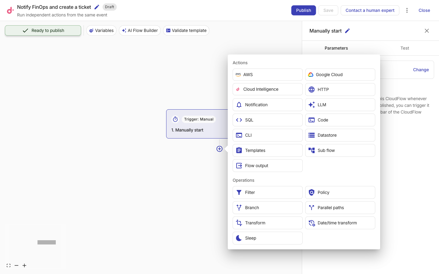 Add a Parallel paths node