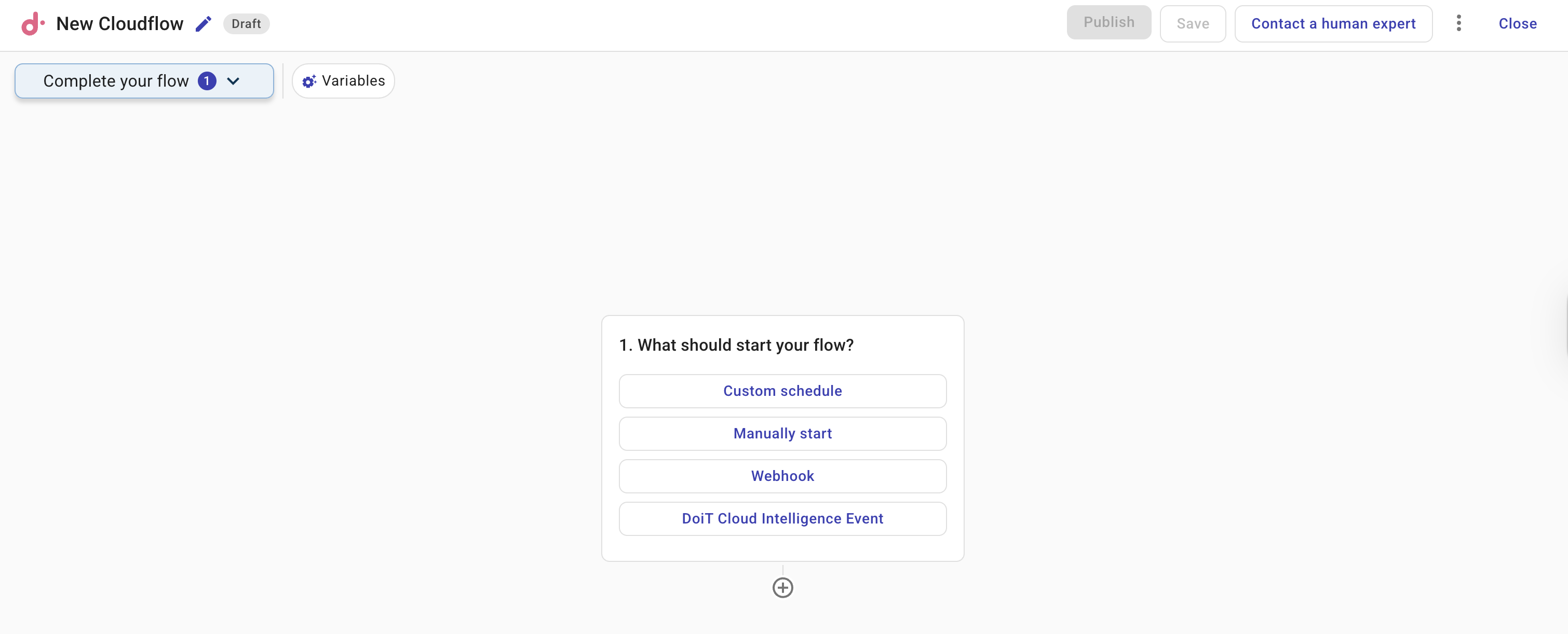 What should start your flow