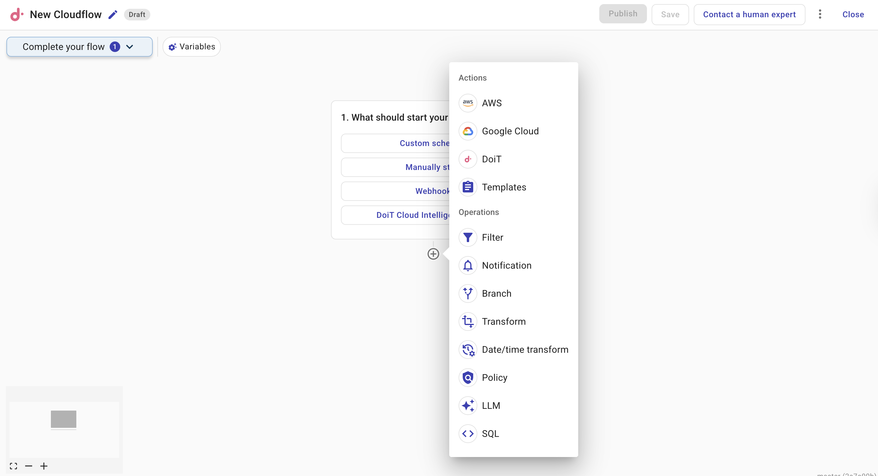 What should start your flow