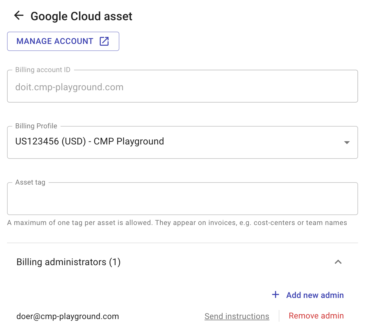 Manage Google Cloud asset.
