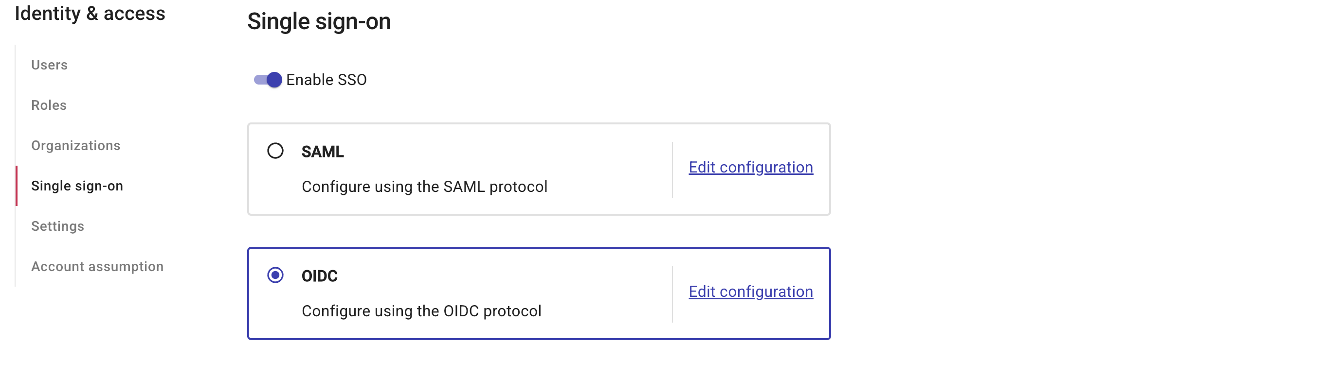 SSO options