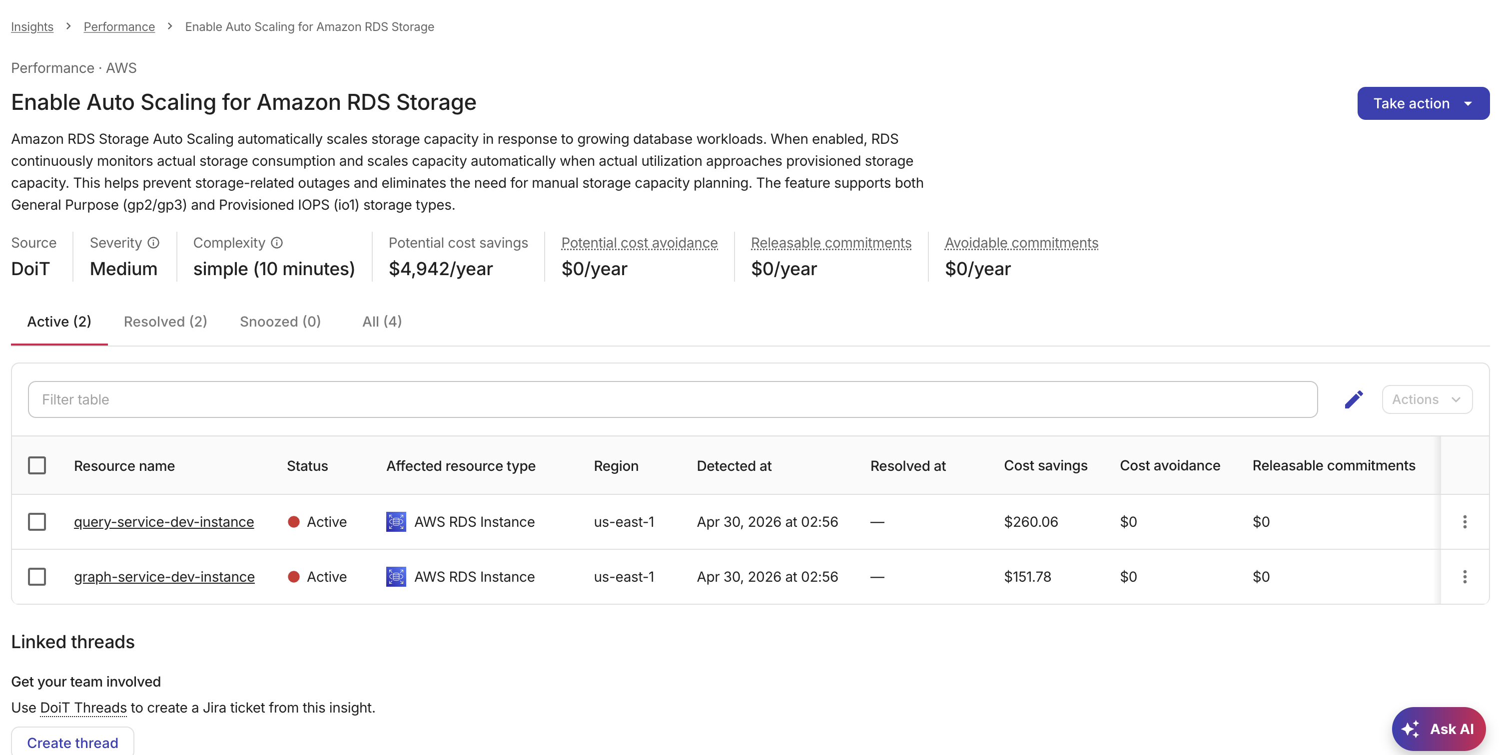Composer Insight details page.