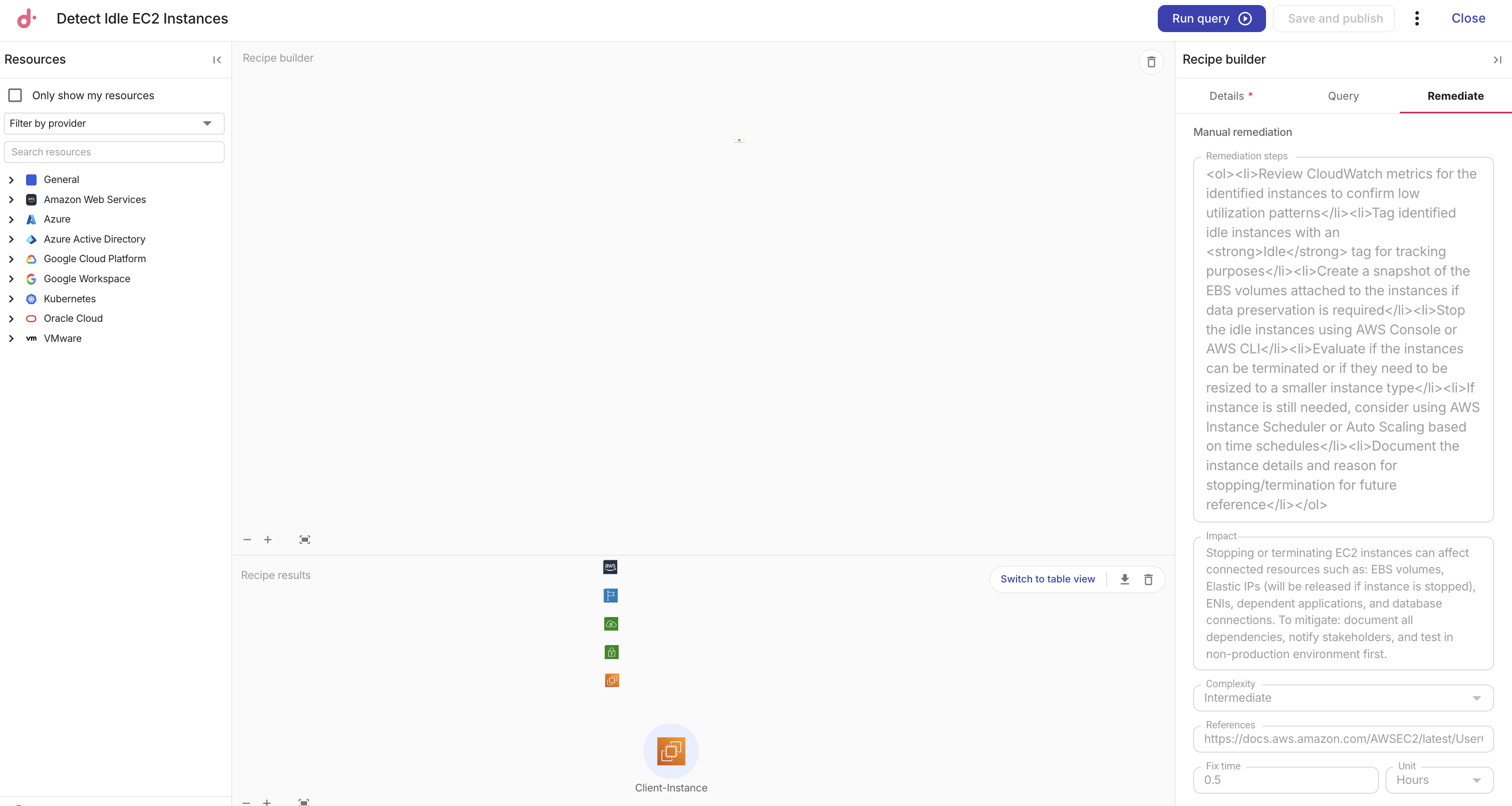 Composer - recipe builder: view recipe remediation fields.