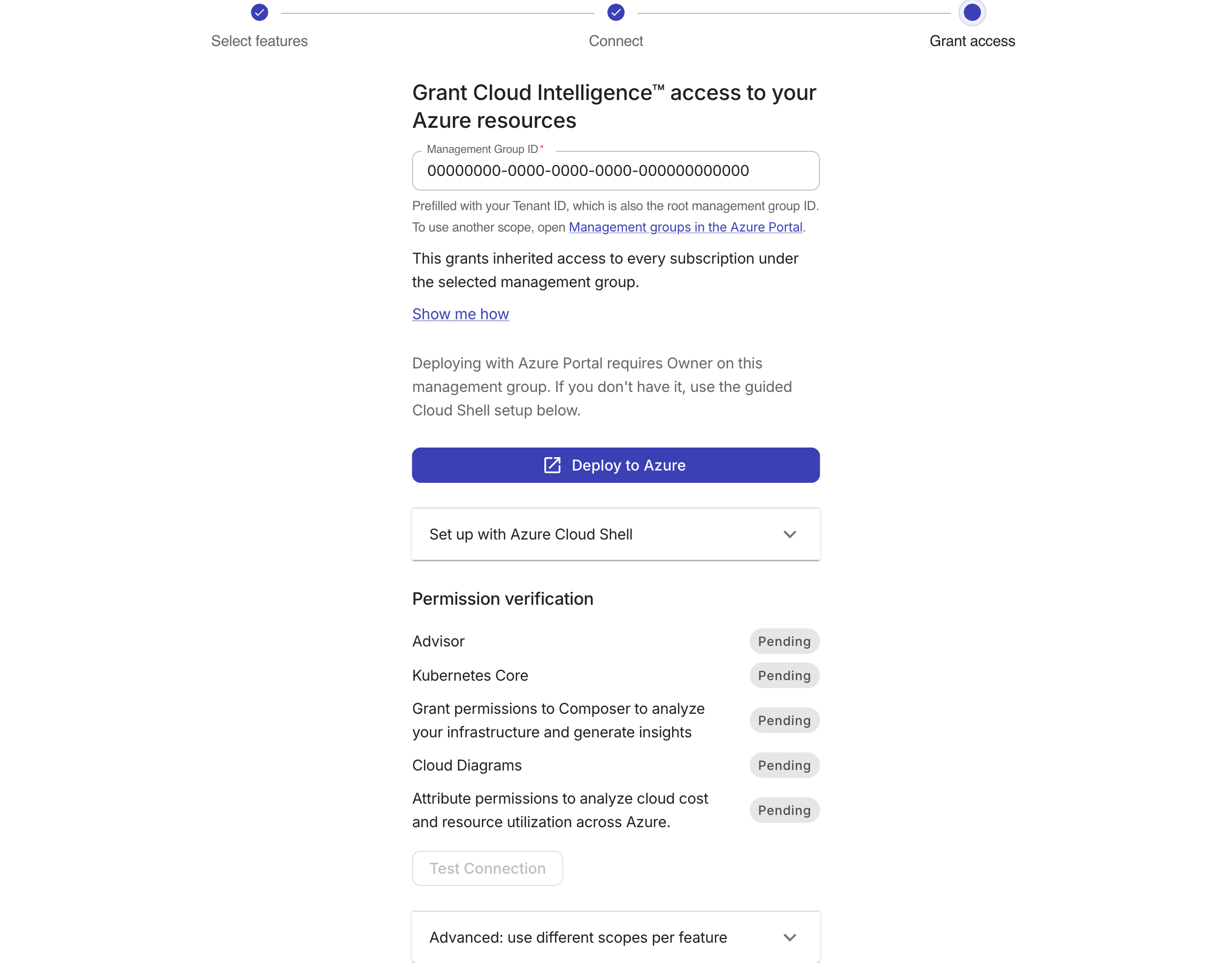 Grant Cloud Intelligence access to Azure resources