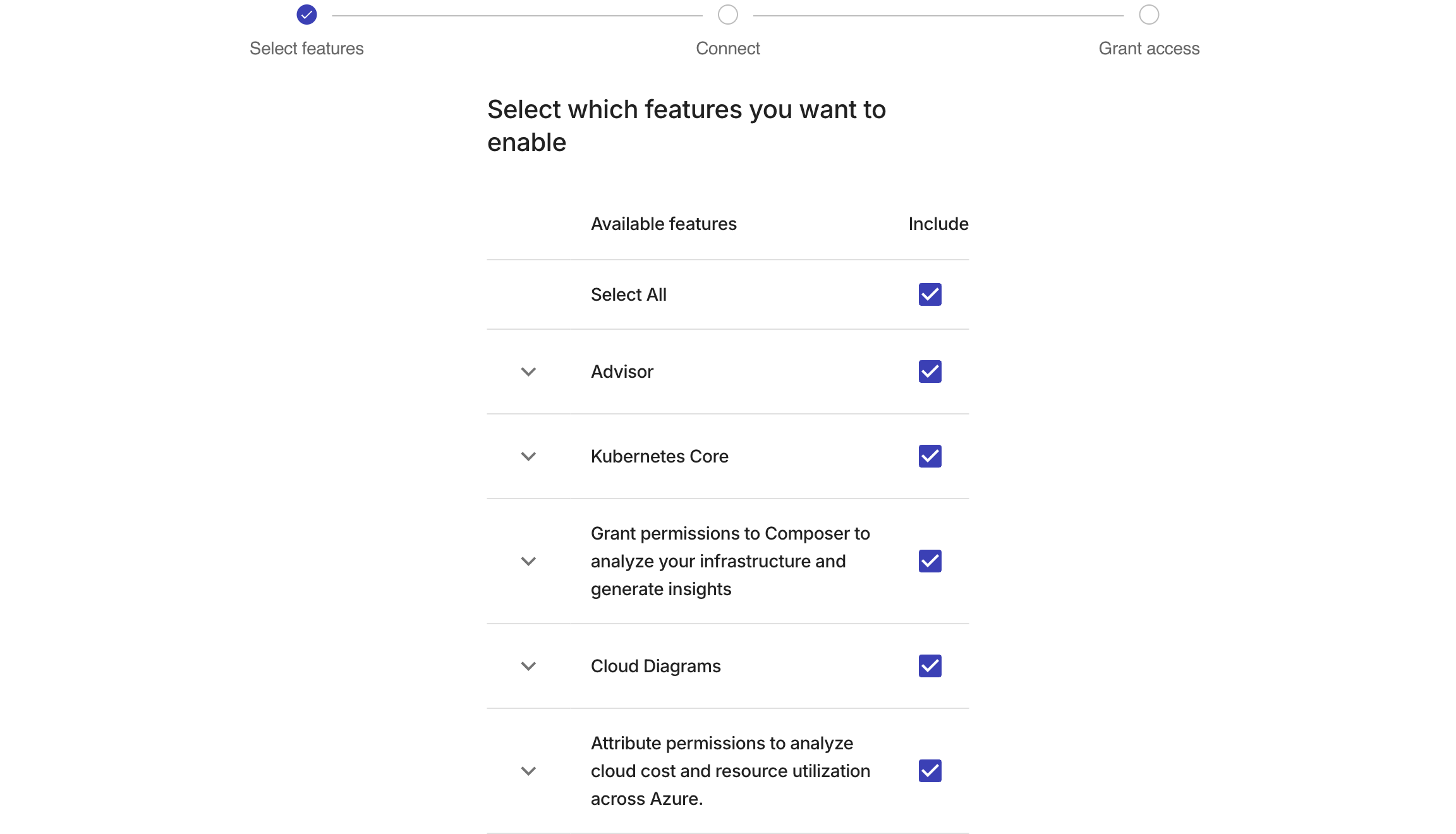 Azure feature selection