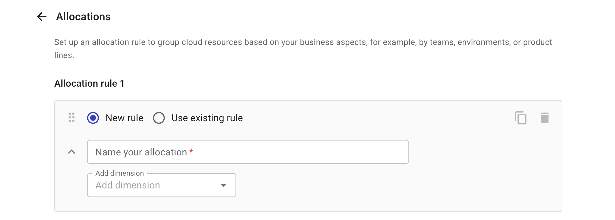 Create a new allocation