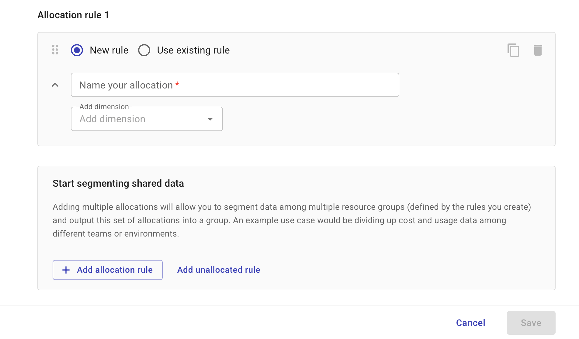 Start segmenting shared data