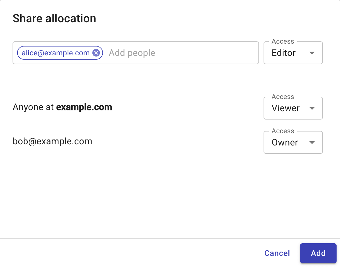 Share allocation window