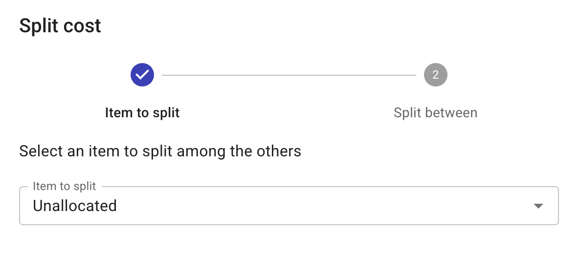 Split cost in a group allocation