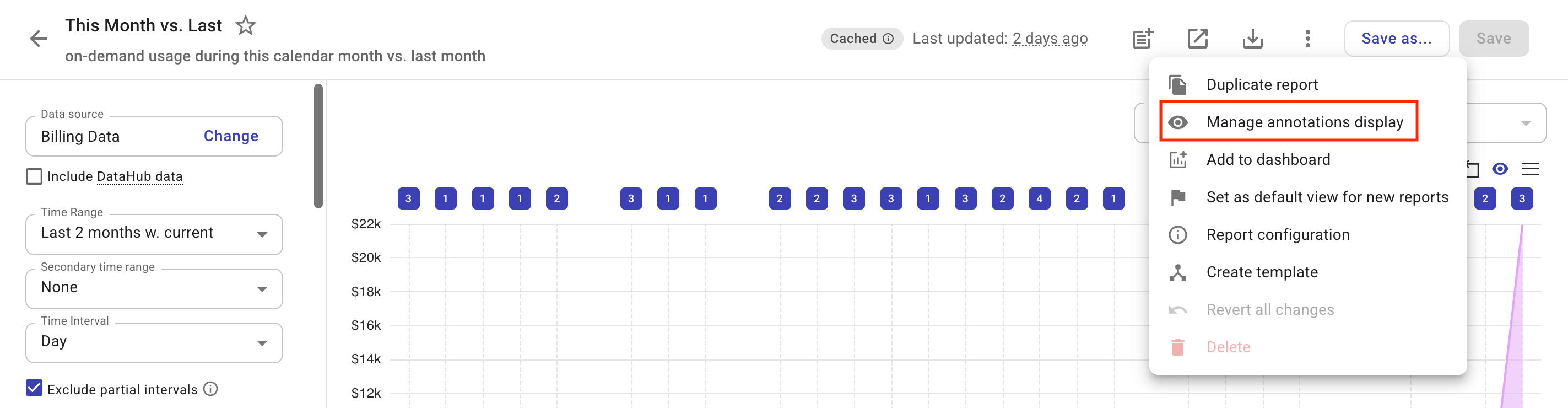 Manage annotations display