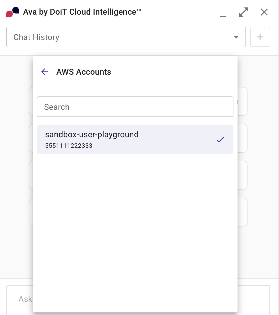 A configured account in Ava