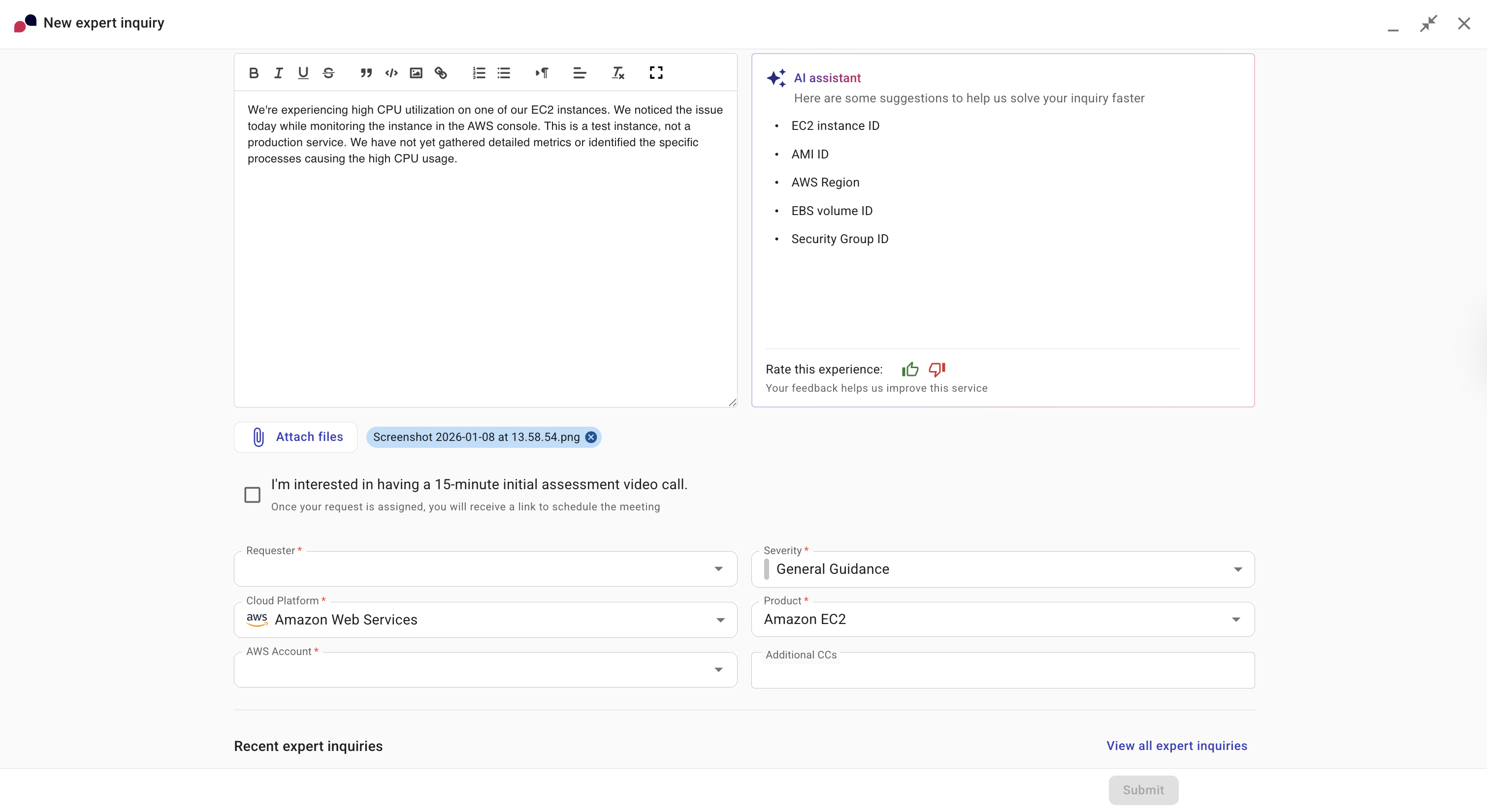 End the voice and screen share session