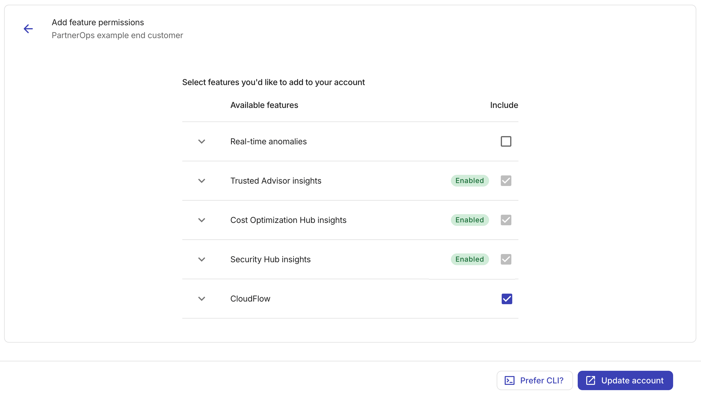 PartnerOps Tier-3 customer CloudFlow option