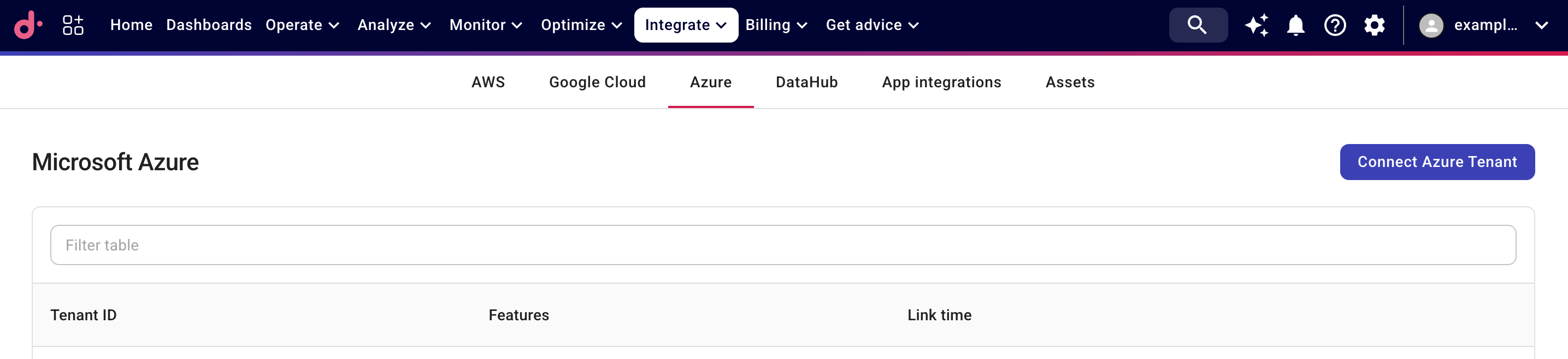 Connect new Azure tenant