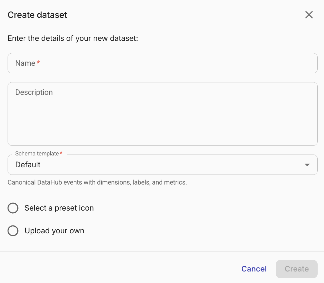 Create a new dataset