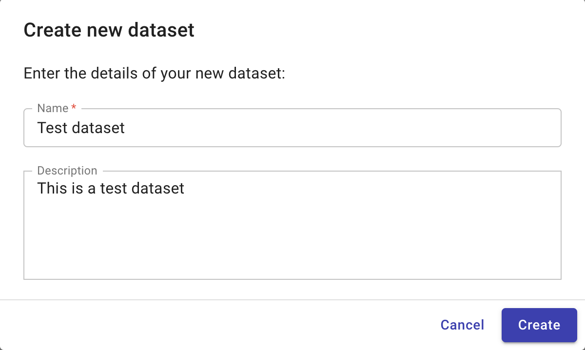 Create a new dataset