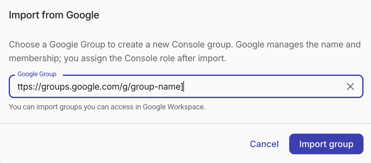 Import google groups page