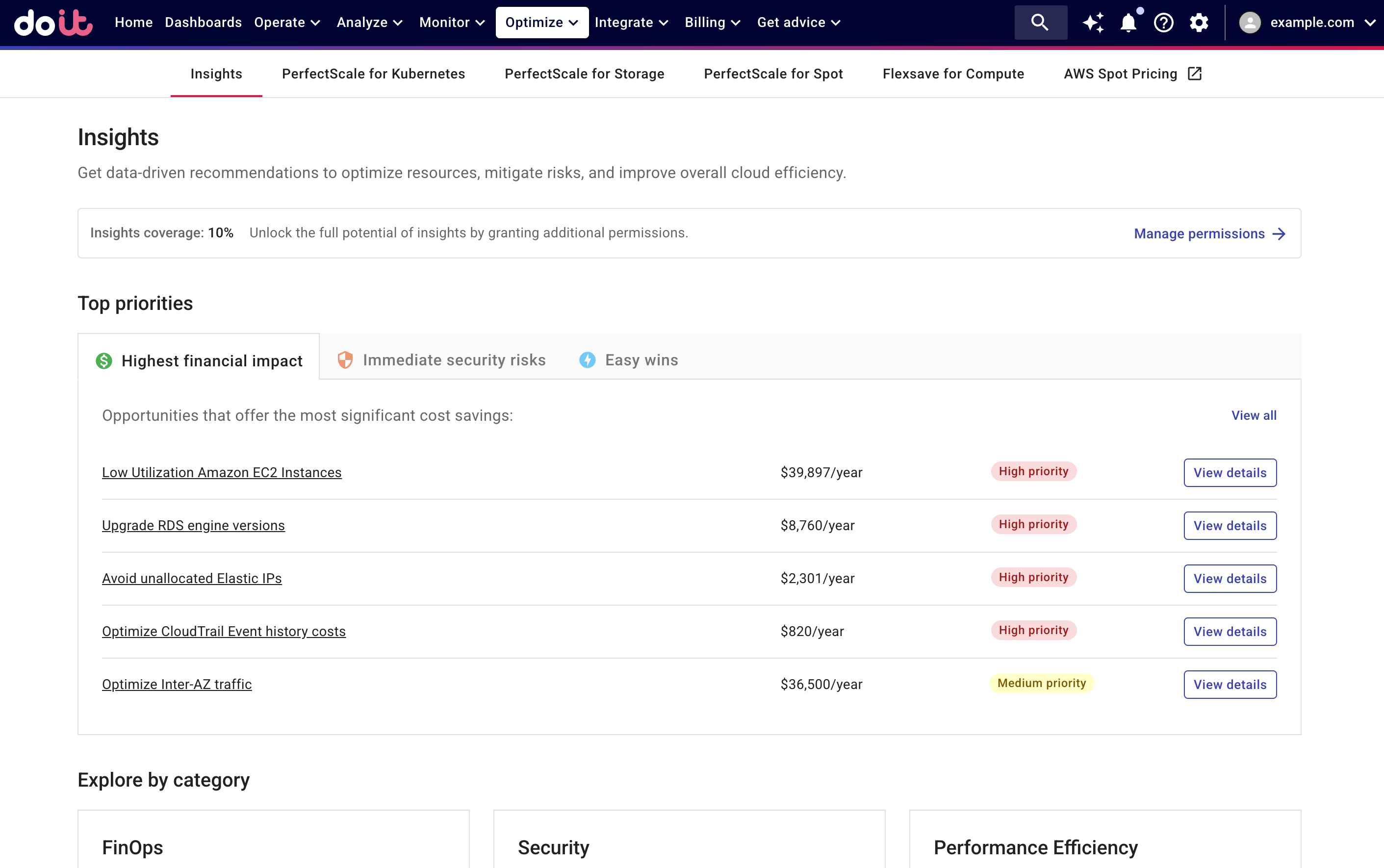 The Insights page