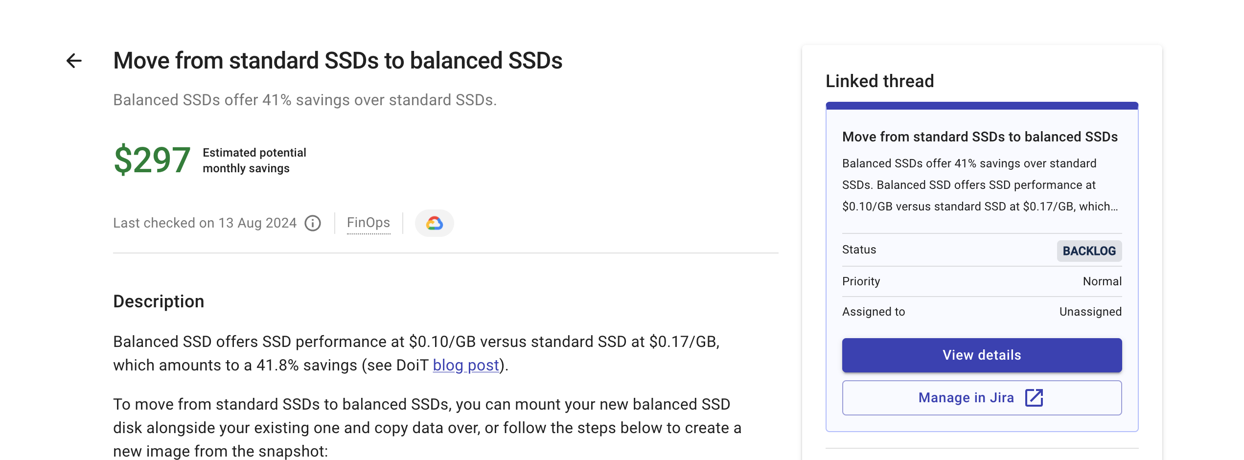 Insights linked threads