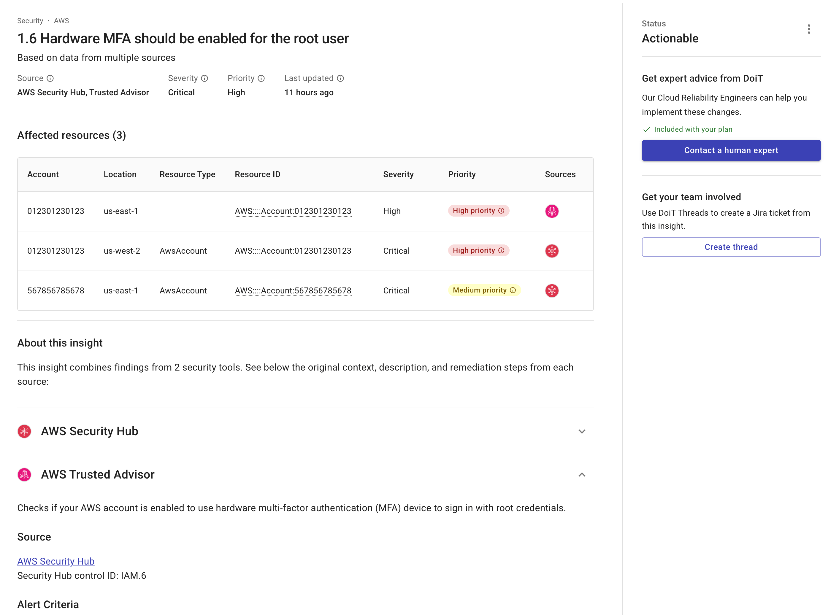 Security insight details