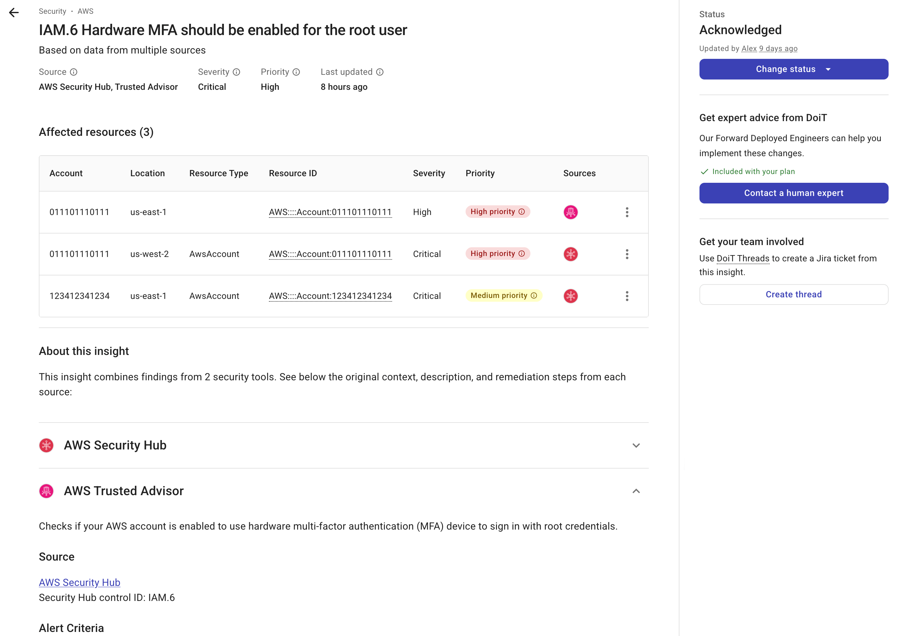 Security insight details