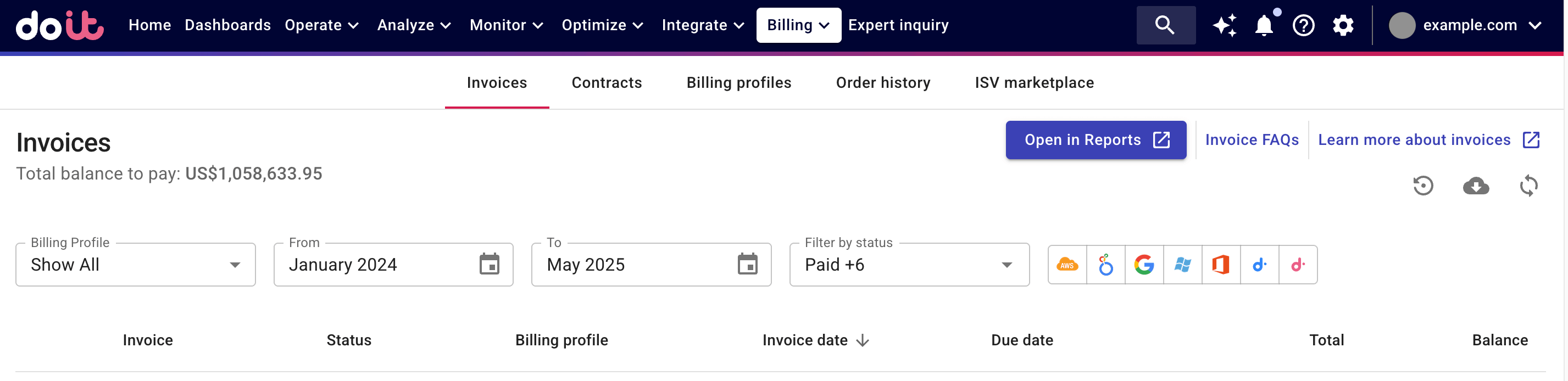 Invoices allocation