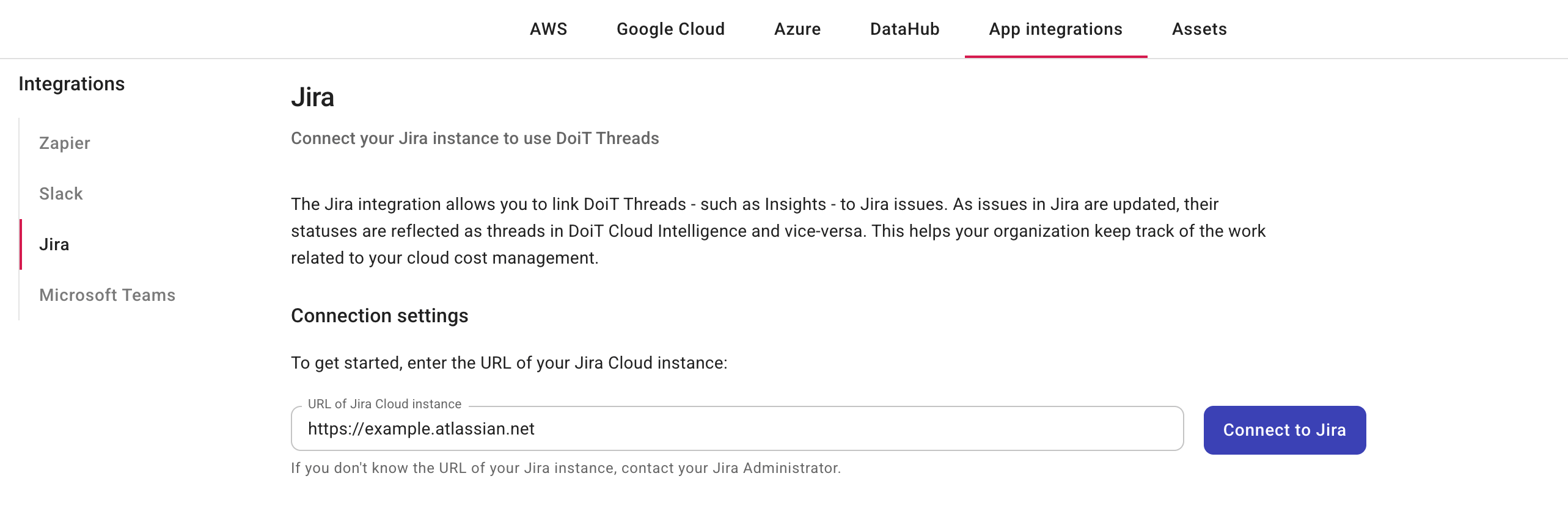 Jira connection settings