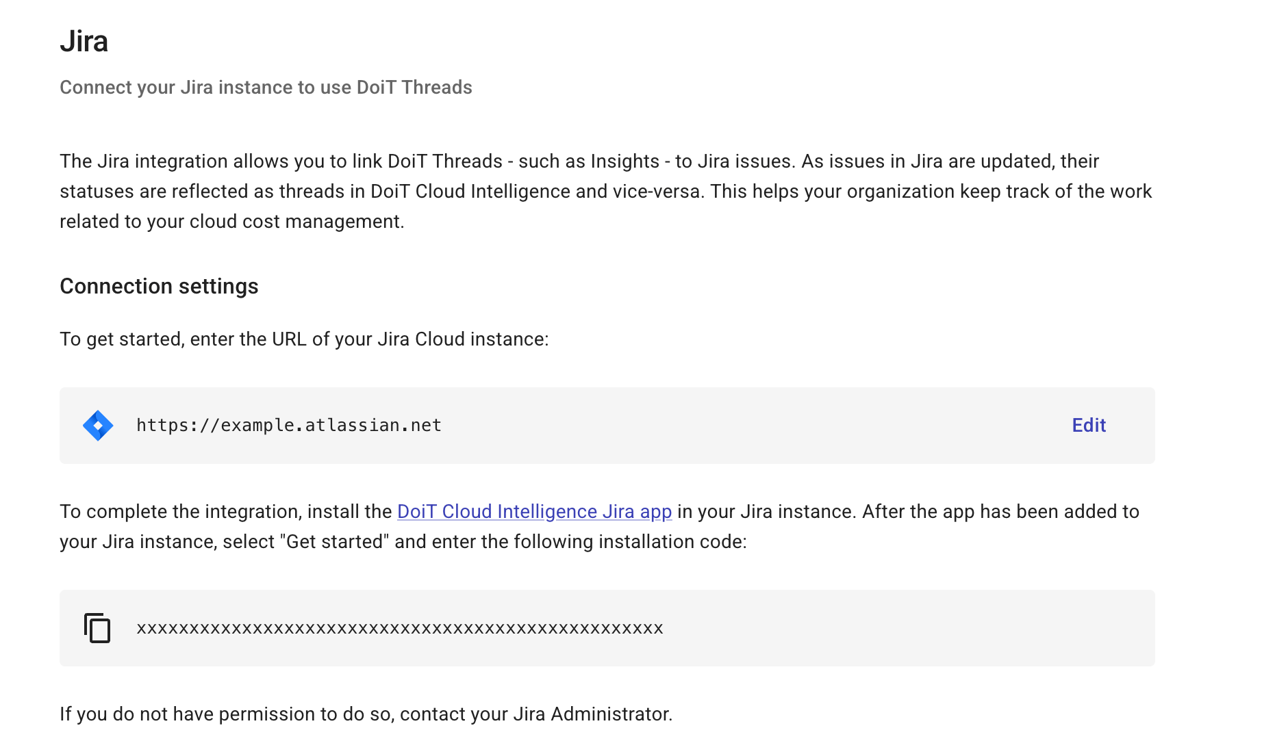 Jira app installation code