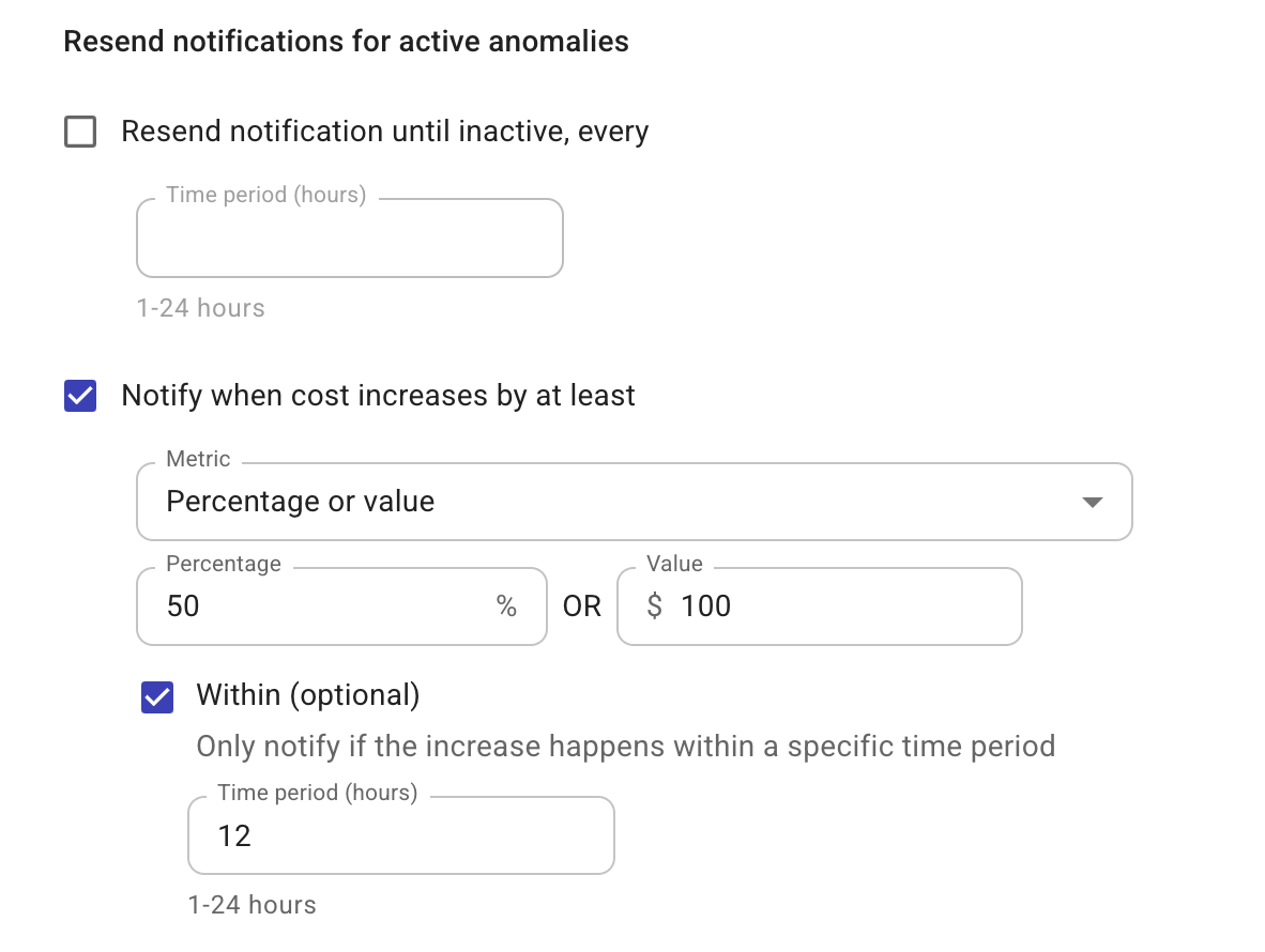 Resend notifications for active anomalies