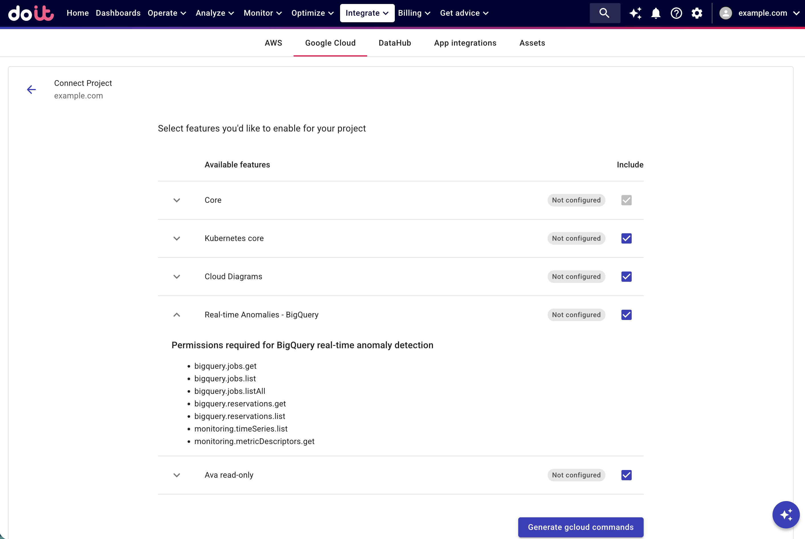 Add BigQuery real-time anomaly to GCP project