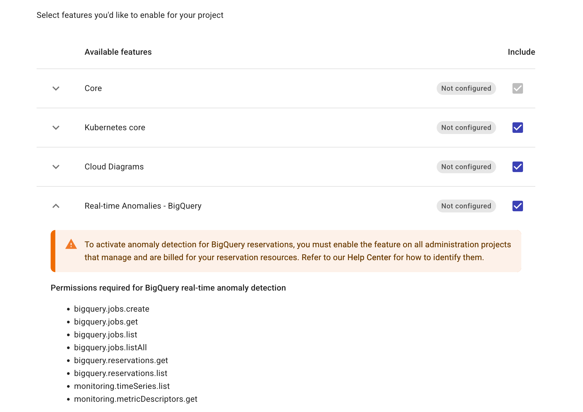 Add BigQuery real-time anomaly to GCP project