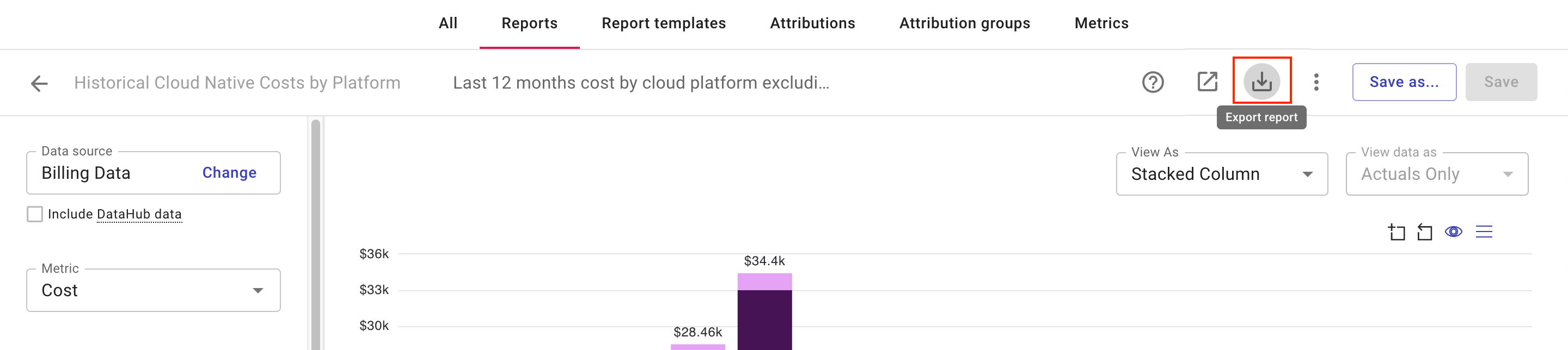 Export report